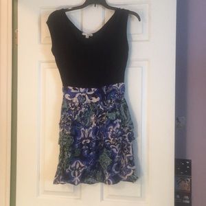 Blue flower patterned dress